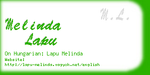 melinda lapu business card